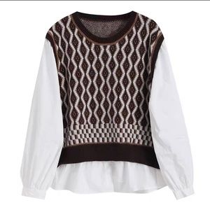 Sweater vest and shirt top